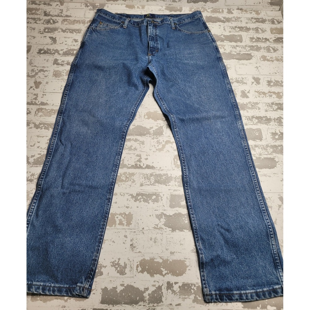 Wrangler Jeans Mens 38x32 47MWZ Regular Fit Work Cowboy Western‎ Denim Blue